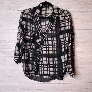 🌈 elan black & white blouse